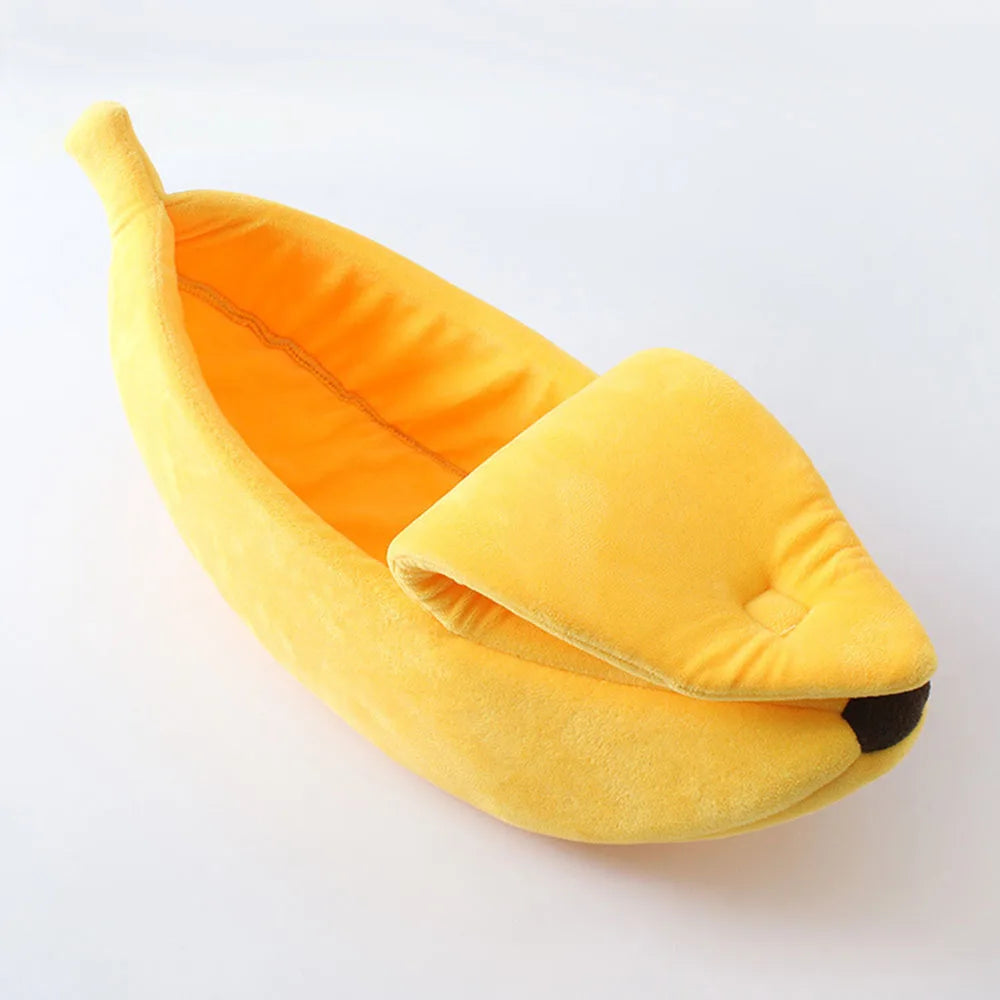 Banana Shaped Pet Bed for Extra Small Dogs and Cats Pet Soft Cushion Washable Pet Banana Bed