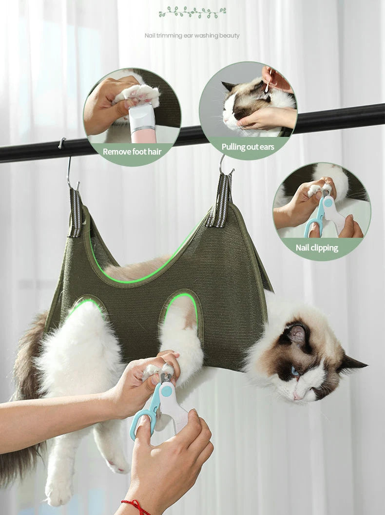 MADDEN Pet Grooming Hammock Helper Cat Dog Beauty Hammock Puppy Grooming Cuting Nails Hammock Tool Restraint Bag Pet Accessories