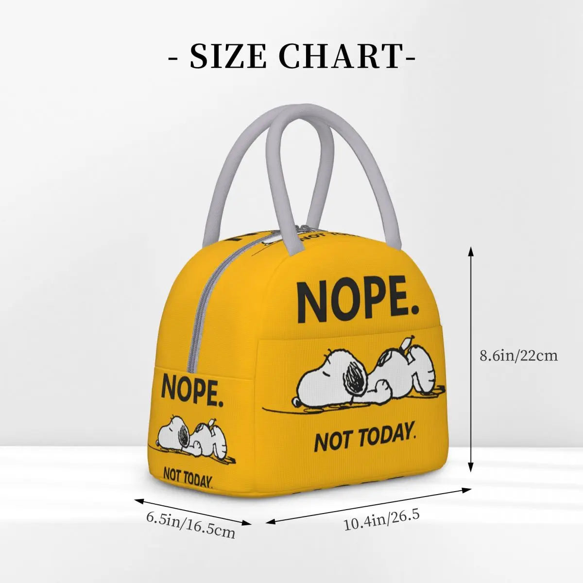 Large Capacity Snoopy Nope Not Today Insulated Lunch Bags Accessories Lunch Food Box Thermal Cooler For School