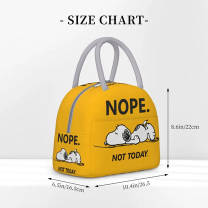 Large Capacity Snoopy Nope Not Today Insulated Lunch Bags Accessories Lunch Food Box Thermal Cooler For School