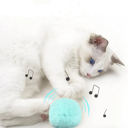 Smart Cat Toys Interactive Ball Plush Electric Catnip Training Toy Kitten Touch Sounding Pet Product Squeak Toy Ball Cat Supplie