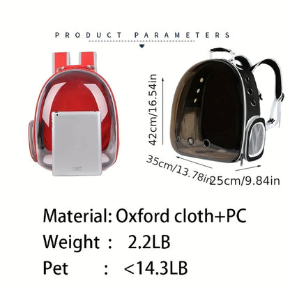 cats bag space design, Pet Backpack Breathable Portable Fully Transparent Space Capsule For Small Animals Puppy Air Approved Outdoor Travel Bag