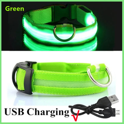 3 Modes Dog Luminous Charge Collar Led Usb Cat Dogs Collars Detachable Night Led Glow Dog Loss Prevention Collar Pet Accessories