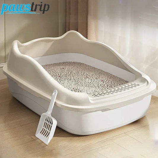 Cat Litter Box for Small Cats Animals Semi Closed Cat Dog Tray with Scoop Excrement Training Sand Litter Box Cat Accessories