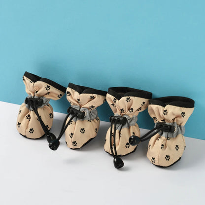 4pcs Pet Dog Shoes For Small Large Dogs Cat Anti-slip Soft Adjustable Paw Boots Chihuahua Socks Dachshund Puppy Outdoor Sneakers