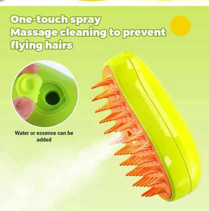 Cat Dog Steam Brush Cat Comb Spray Massage Brush 3in1 Anti-cat Fur Brush Folding Rotatable Floating Hair Bath Hair Removal