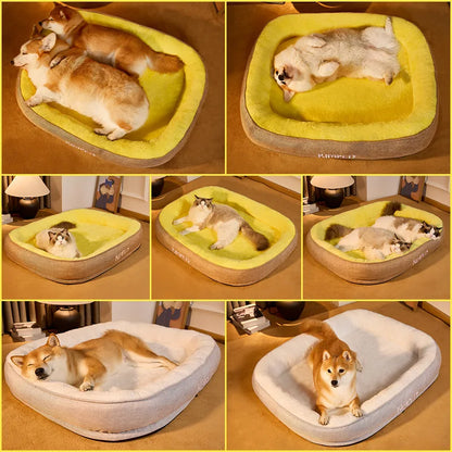 Kimpets Cat Bed Dog Pet Bed Kennel Non-Slip Winter Warm Small Dog Kennel Sleeping Removed Washed Soft Puppy Cushion Cat Supplies