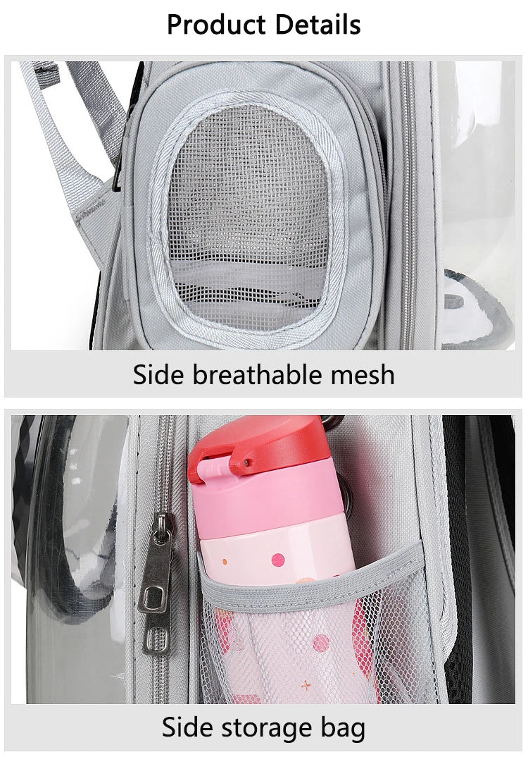 New Pet Cat Carrying Bag Breathable Portable Pet Outdoor Travel Backpack Transparent Bag Carrier Pet Transport Space Capsule Bag