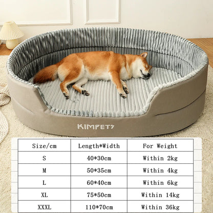 Kimpets Pet Dog Bed Removable Cat Mat Square Plush Kennel Washable Thickening Waterproof Big Medium Small Dog Sofa Bed Cushion