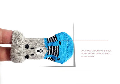 Cute Pet Socks Anti-Slip Knitted Cats Shoes Anti-scratch For Cats Shoes Thick Cat Claw Protection Accessories For Cats