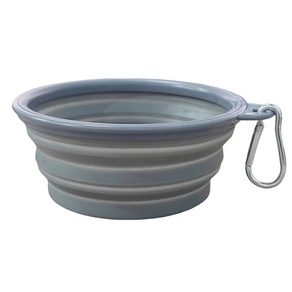 Pet Folding Silicone Bowl Outdoor Travel Portable Food Water Container Dogs Feed Supplies Bowl with Cat with Carabiner