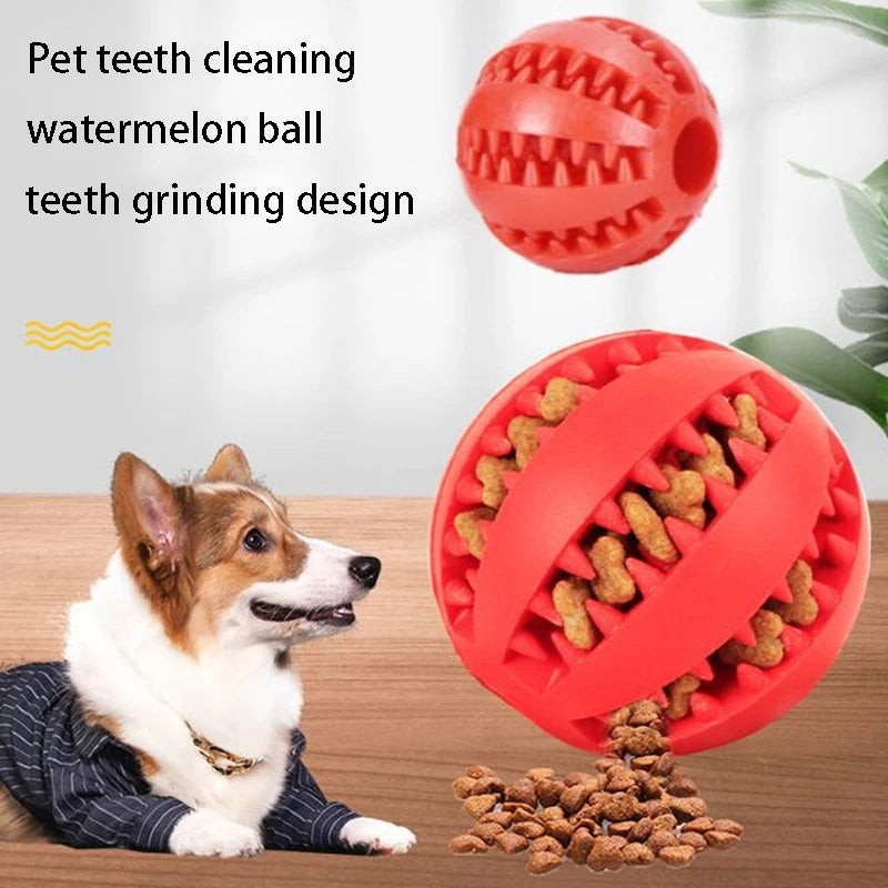 Dog Leaky Food Ball Tooth Cleaning Puppy Chew Toys Natural Rubber Elasticity Ball Relieve Boredom Dog Toy 5CM/7CM