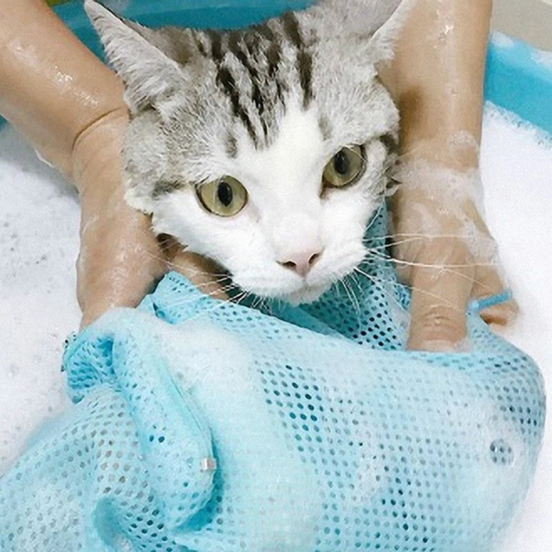 Mesh Cat Groom Bath Bag Adjustable Dogs Anti Scratch Bite Kat Nail Trim Inject Examing Pet Washing Clean Restraint Massage Bags