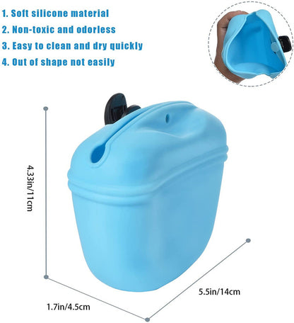 Silicone Dog Treat Bag Pet Portable Dog Training Waist Bag Outdoor Feeder Puppy Snack Pouch Food Reward Storage Bag Pet Supplies