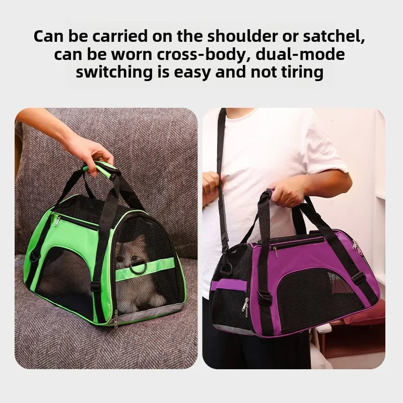 Cat Bags Portable Dog Carrier Bag Mesh Breathable Carrier Bags for Small Dogs Foldable Cats Handbag Travel Pet Bag Handbag