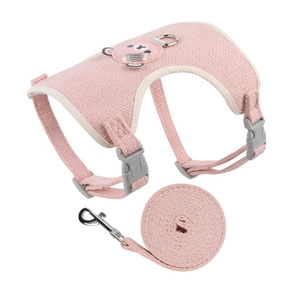 Cute Pet Harness Leash Set for Small Mid Dogs Cat Walking Lead Chihuahua Bunny Vest Harness Poodle Collar Leash Dog Accessories