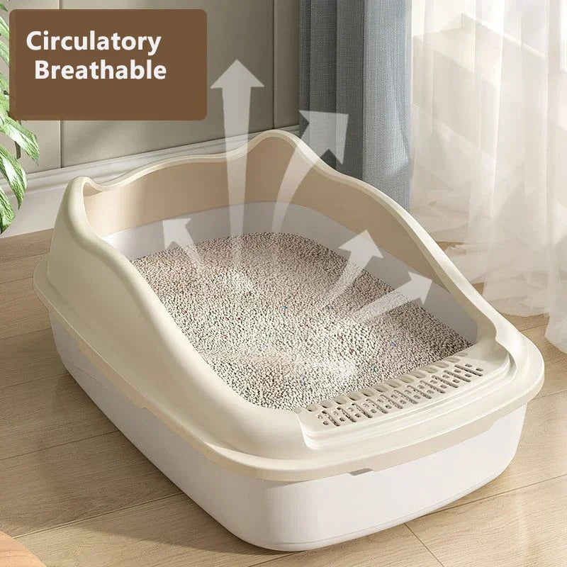 Cat Litter Box for Small Cats Animals Semi Closed Cat Dog Tray with Scoop Excrement Training Sand Litter Box Cat Accessories