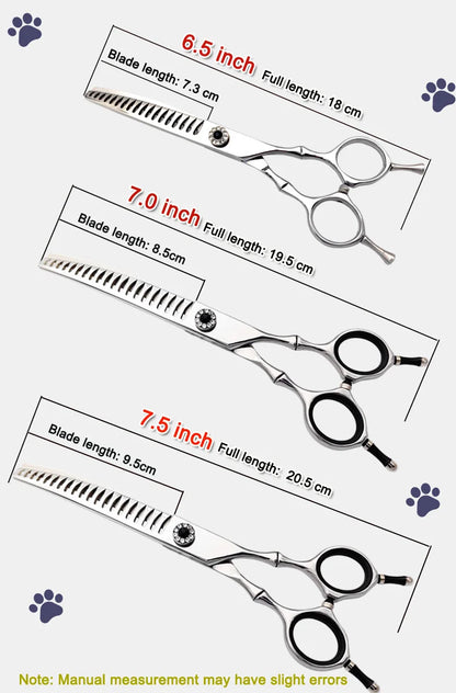 High quality professional pet grooming scissors, curved fishbone scissors, 440C alloy steel, dog grooming and hair trimming tool