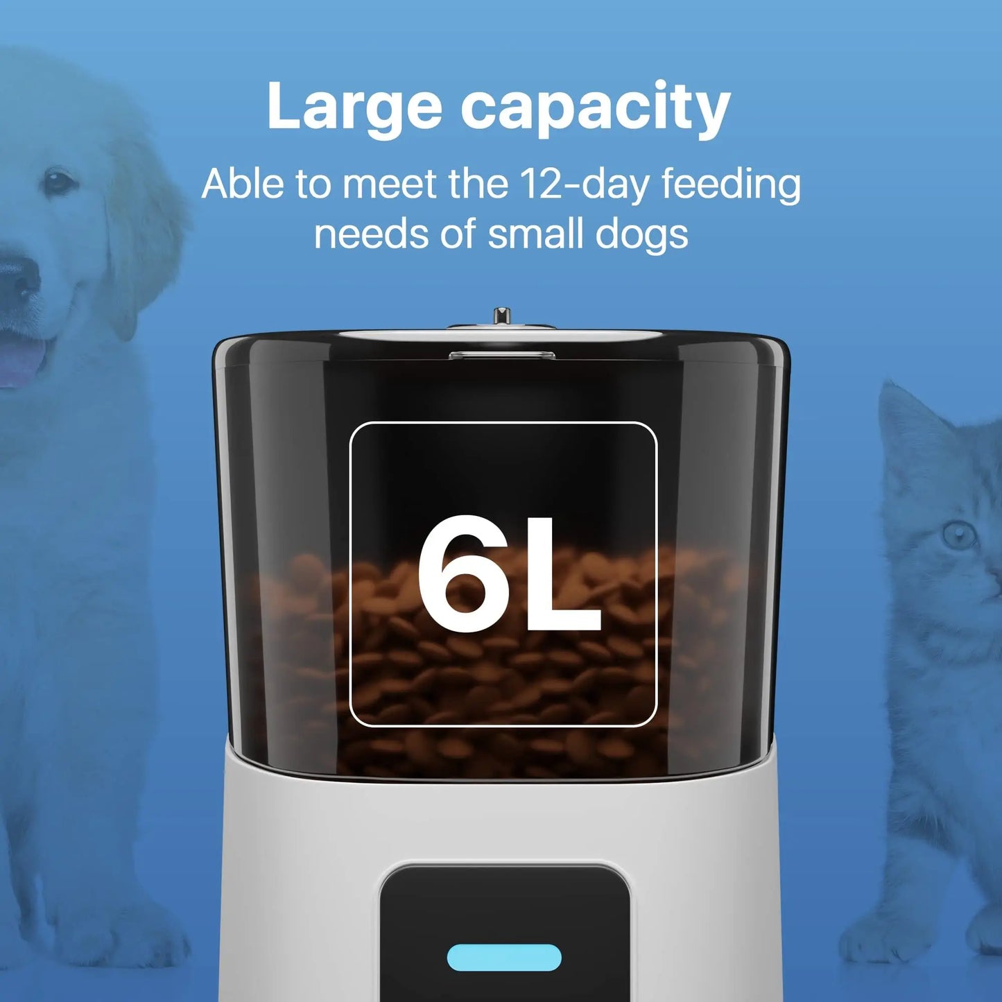 Dog tools, [BEST SELLING!] Automatic Cat Feeders with App. 6L Capacity Automatic Cat Food Dispenser with Programmable Timer, Voice Recorder