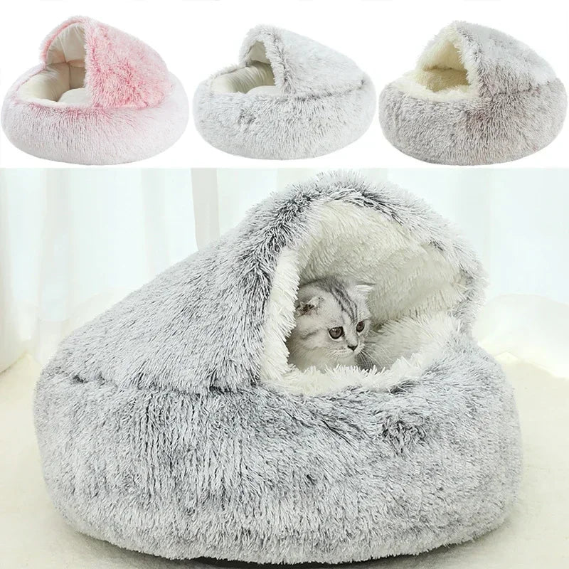 cats bag, Winter Plush Pet Cat Bed Round Cat Cushion Cat House 2 In 1 Warm Cats Basket Pet Sleep Bag Kitten Nest Kennel for Small Dog Cats