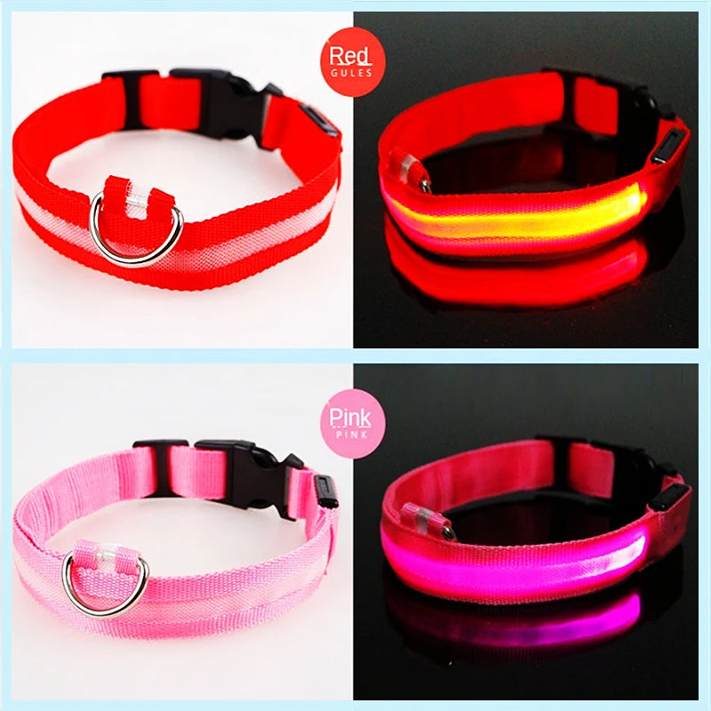 3 Modes Dog Luminous Charge Collar Led Usb Cat Dogs Collars Detachable Night Led Glow Dog Loss Prevention Collar Pet Accessories