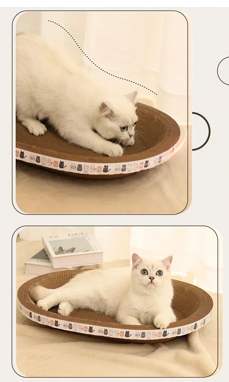 Corrugated Cat Scratcher Cat Scrapers Round Oval Grinding Claw Toys for Cats Wear-Resistant Cat Bed Nest Cat Accessories