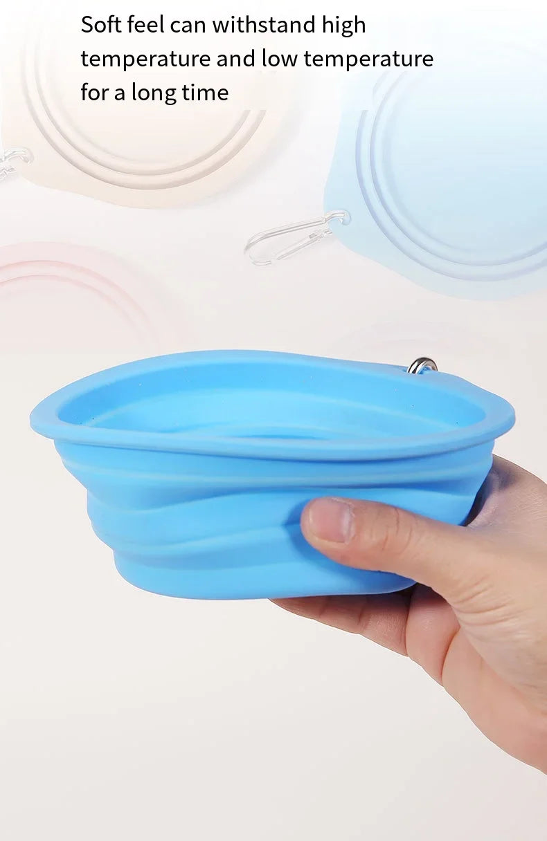 350/600ml Collapsible Dog Pet Folding Silicone Bowl Outdoor Travel Portable Puppy Food Container Feeder Dish Bowl Pet supplies