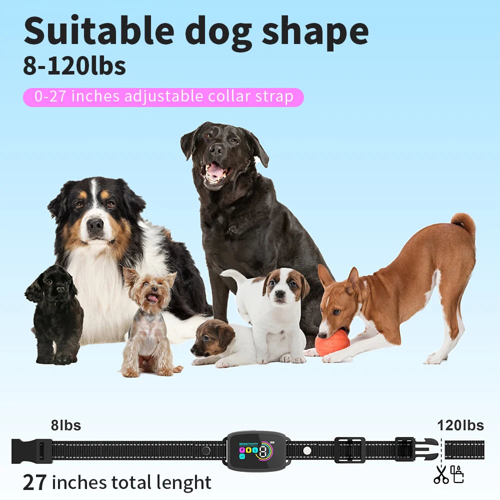 Smart Automatic Anti Barking Dog Collar Type-C Rechargeable Shock Vibration Stop Bark Collar Dog Training Collar All Size Dogs