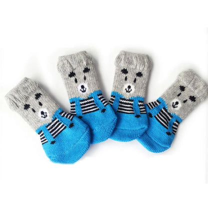 Cute Pet Socks Anti-Slip Knitted Cats Shoes Anti-scratch For Cats Shoes Thick Cat Claw Protection Accessories For Cats