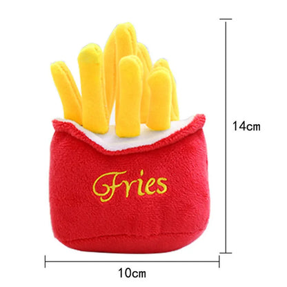 Pet Plush Toys Pizza Burgers Pet Sound Toys Dog Bite and Grind Resistant Pet Supplies Pomerian Dog Accessories Puppy