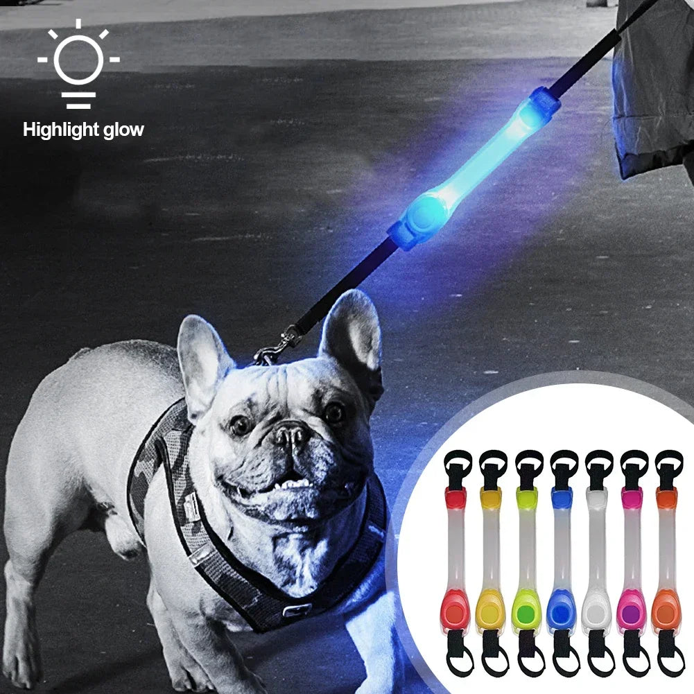 Waterproof Dog Anti-Lost Safety Glowing Collar,Multi-Color Pendants and Outdoor-Ready Flashing LED Light Strip, Night Visibility