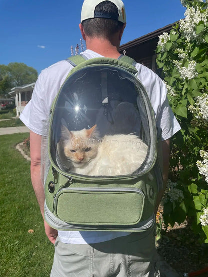 cats bag space design,Transparent Space Capsules Pet Cat Backpack Double Shoulder Breathable Pet Backpack Outdoor Portable Side-opening Cat Bag