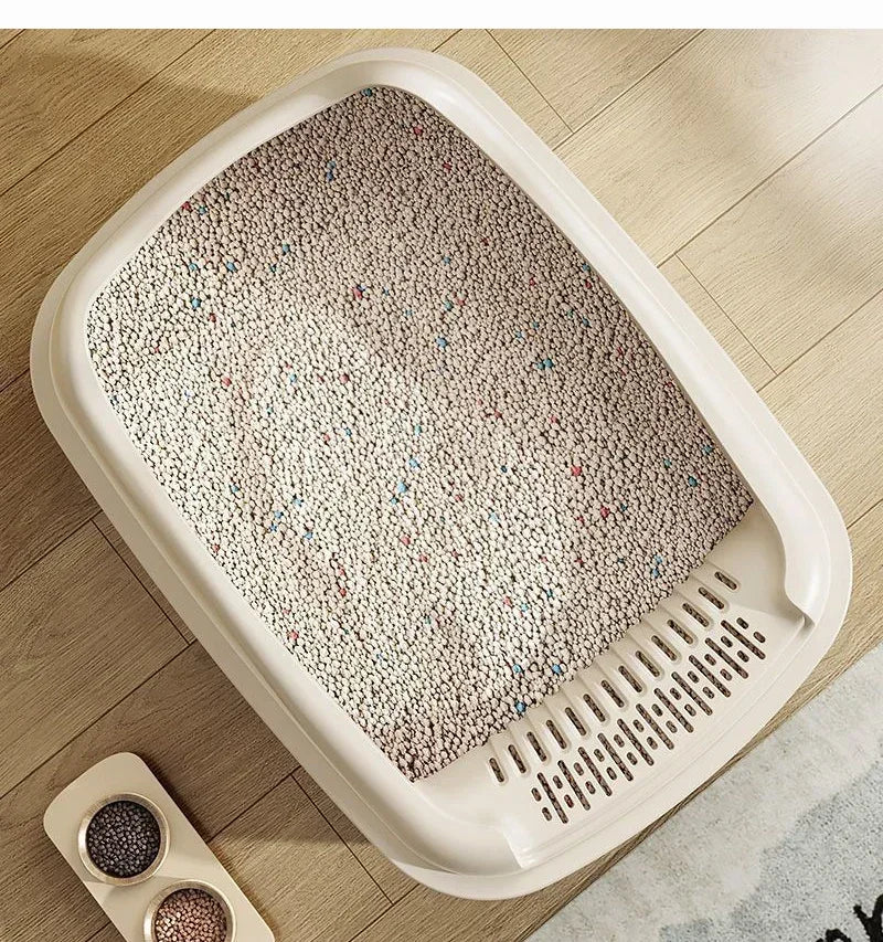 Cat Litter Box for Small Cats Animals Semi Closed Cat Dog Tray with Scoop Excrement Training Sand Litter Box Cat Accessories