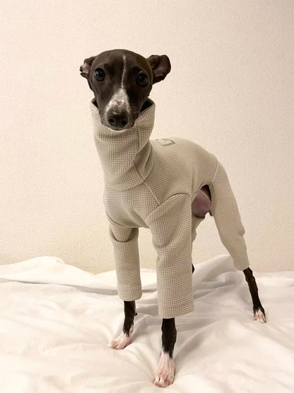 Fashion Breathable Waffle Coat for Whippet Berlington Terrier Spring Autumn 4-legged Soft Jumpsuit for Greyhound Pet Supplier