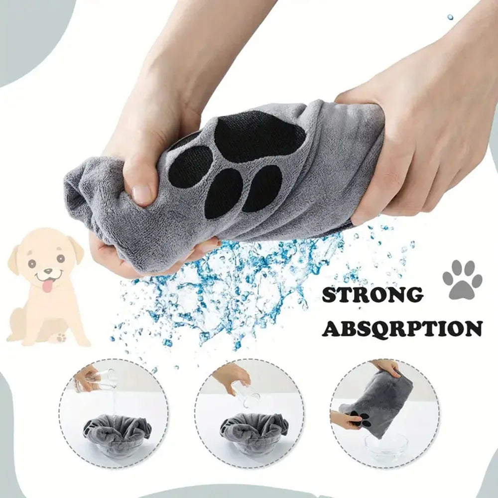 Microfiber Bath Embroidered Super Soft Absorbent Quick Thick Dog Cat Blanet For Dogs Batoe Grooming