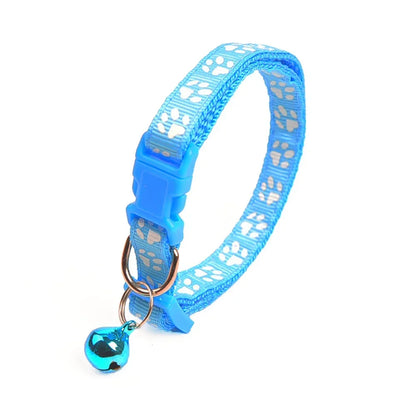 Footprint Pet Collar Dog Collar With Bell Pet Necklace Reflective Adjustable Collar For Puppy Kitten Chihuahua Dog Accessories