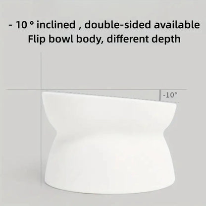 Classic Neck Protection And Anti Rollover Cat Pet Tableware With Large Opening And High Foot Plastic Cat Bowl