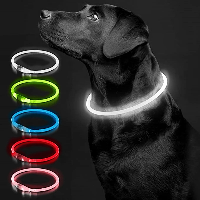 Led Luminous Dog Collar Light USB Charging Necklace, Flashing DIY Glowing Safety Anti Lost Cat Dogs Collar Accessories Supplies