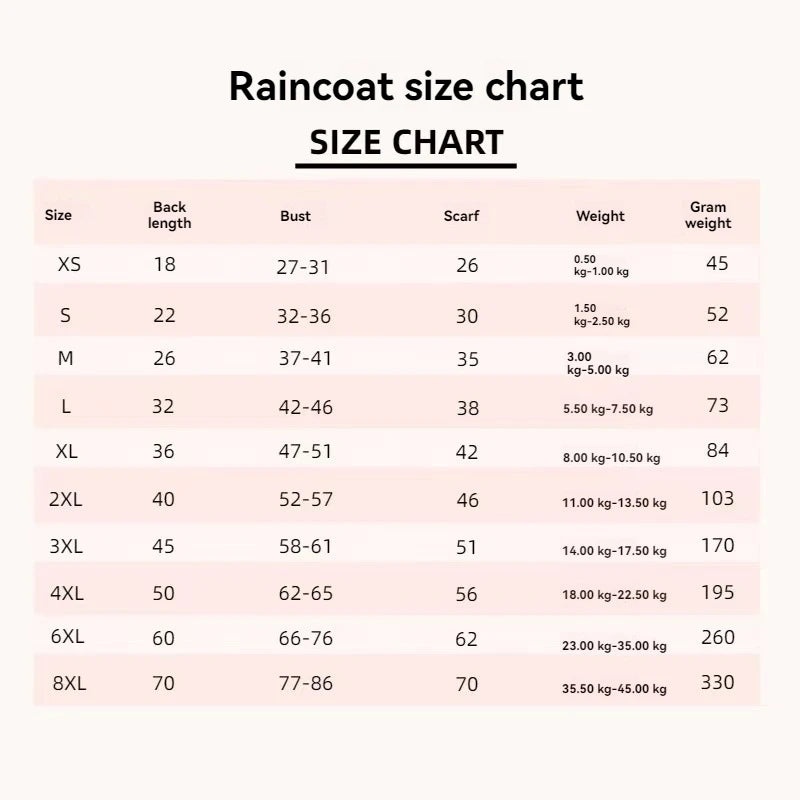 Pet Dog Puppy Transparent Rainwear Raincoat Pet Hooded Waterproof Jacket Clothes Soft PVC Small Dogs Raincoat Puppy Rain Poncho