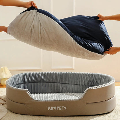 Kimpets Pet Dog Bed Removable Cat Mat Square Plush Kennel Washable Thickening Waterproof Big Medium Small Dog Sofa Bed Cushion