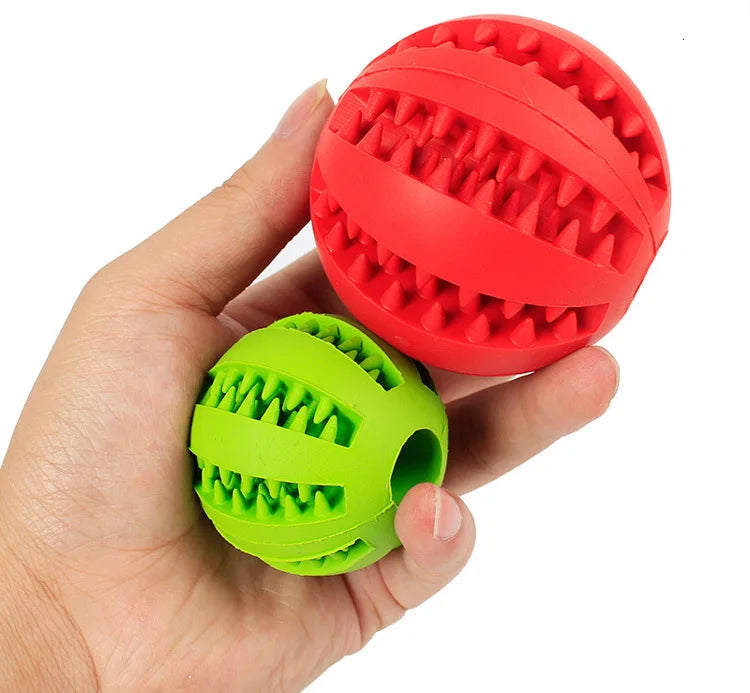 Dog Leaky Food Ball Tooth Cleaning Puppy Chew Toys Natural Rubber Elasticity Ball Relieve Boredom Dog Toy 5CM/7CM