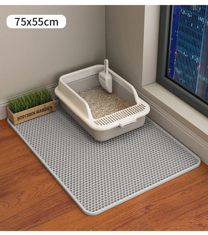 Large size Cat Litter Mat Eva Double Layer Waterproof Cat Litter Mat Pet Litter Box Mat Pet Toilet Cat Mat Cat Toilet Mat