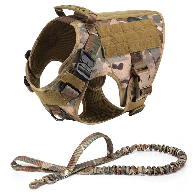 Tactical Military Vest Pet German Shepherd Golden Retriever Tactical  Training Dog Harness and Leash Set For All Breeds Dogs