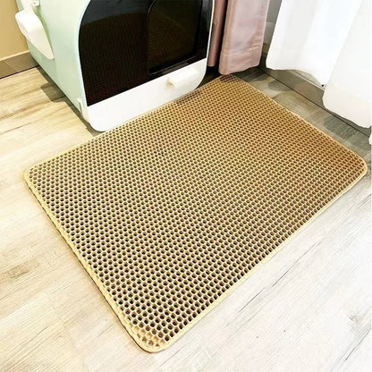 Large size Cat Litter Mat Eva Double Layer Waterproof Cat Litter Mat Pet Litter Box Mat Pet Toilet Cat Mat Cat Toilet Mat