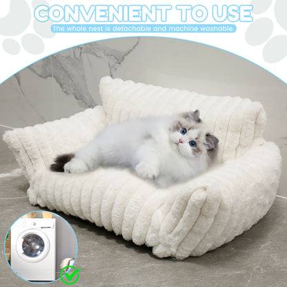 Cat Bed Sofa Soft Pet Dog Nest Winter Warm Sleep Luxury Furniture Removable Washable for Small Medium Dogs Cats