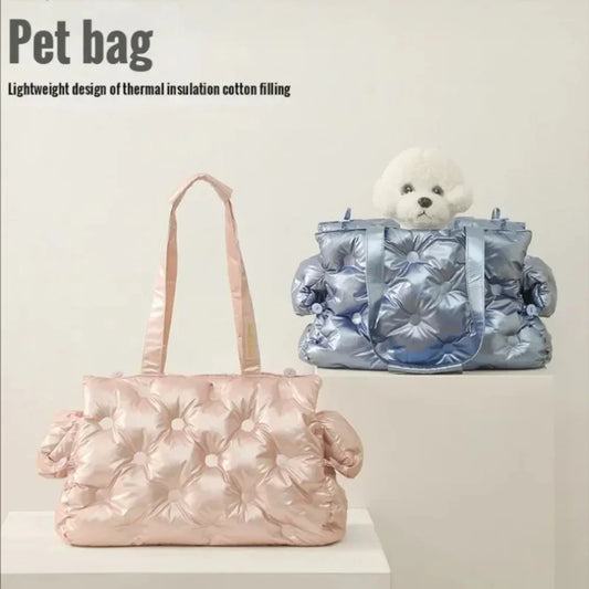 Dogs Bag, Winter Pet Carrier Bag Warm Pet Handbag for Small Dog Cat Portable Pet Travel Bag for Puppy One Shoulder Dog Outdoor Carry Bag