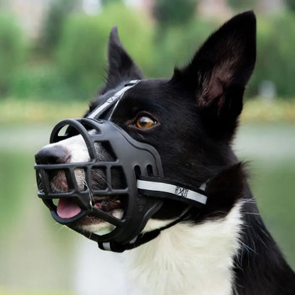 Anti-Biting Adjustable Dog Muzzle Fashion Breathable With Reflective Strip Dog Mouth Cover Plastic Can Drink Water