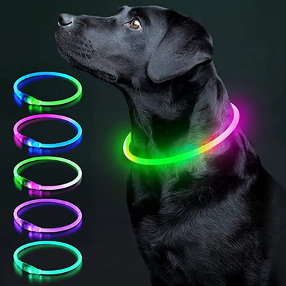 Led Luminous Dog Collar Light USB Charging Necklace, Flashing DIY Glowing Safety Anti Lost Cat Dogs Collar Accessories Supplies