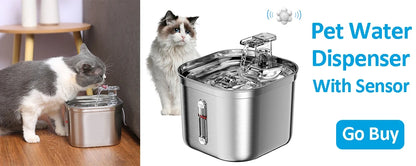 Stainless Steel Pet Water Feeder Cat Automatic Water Fountain USB Electric Mute for Cat Dog Filter Fountain Smart Drinking Bowl