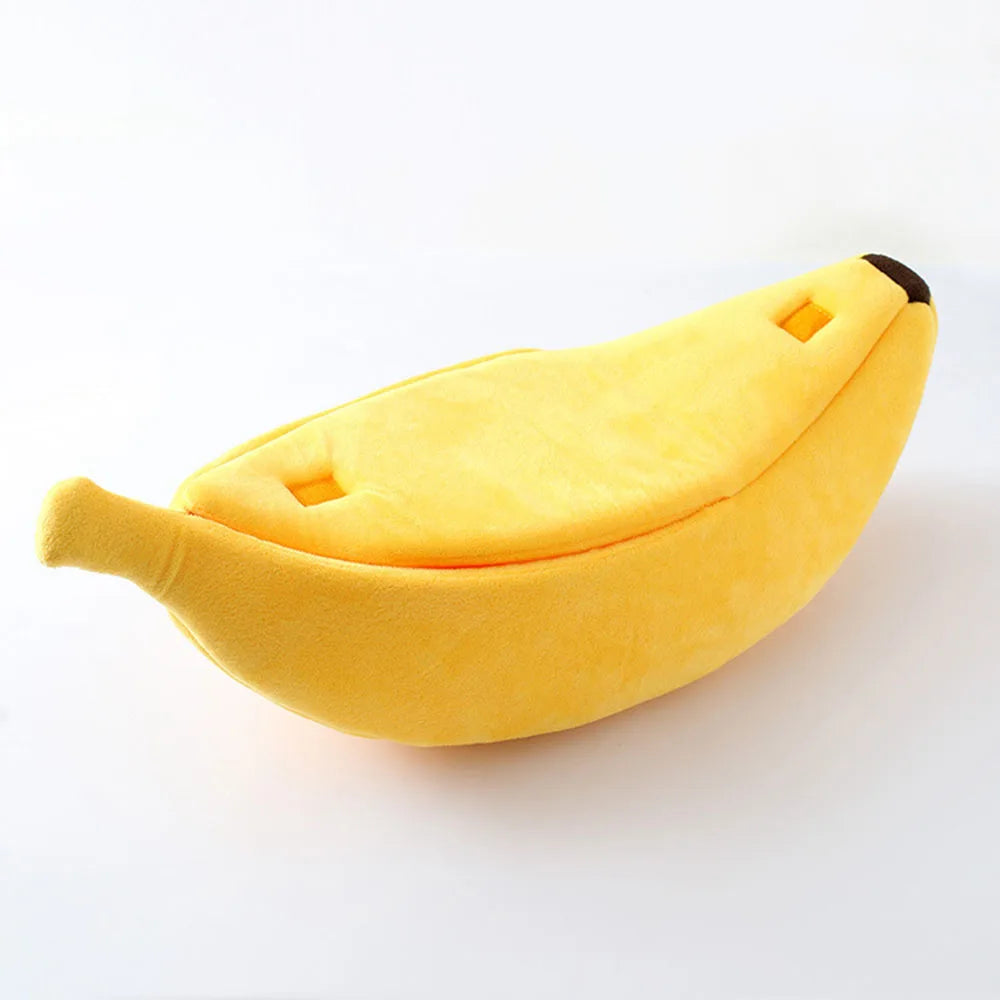 Banana Shaped Pet Bed for Extra Small Dogs and Cats Pet Soft Cushion Washable Pet Banana Bed